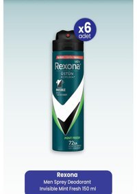 Rexona Invisible Mint Fresh Erkek Deodorant 6x150 ml
