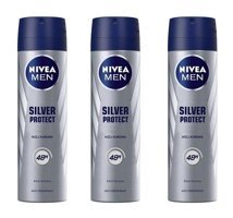 Nivea Sılver Protect Sprey Erkek Deodorant 3x150 ml