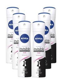 Nivea Black&White Invisible Clear Sprey Kadın Deodorant 6x150 ml