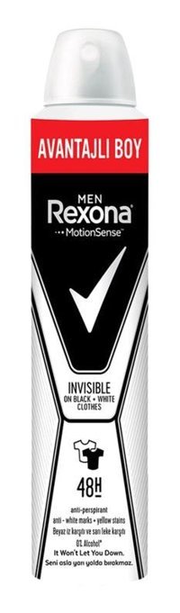 Rexona Black&White Invisible Sprey Erkek Deodorant 200 ml