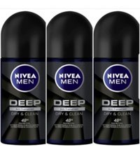 Nivea Deep Dry&Clean Roll-On Erkek Deodorant 3x50 ml