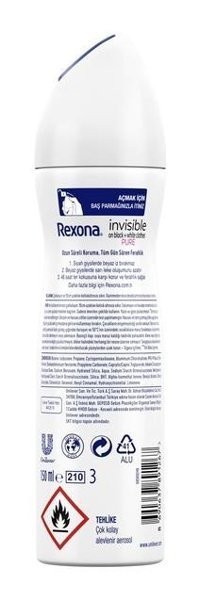 Rexona Black&White Invisible Pure Sprey Kadın Deodorant 3x150 ml