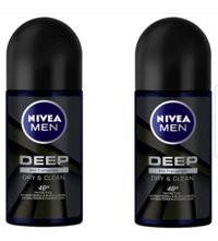 Nivea Deep Dry&Clean Roll-On Erkek Deodorant 2x50 ml