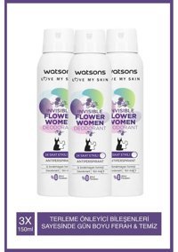 Watsons Invisible Flower Sprey Kadın Deodorant 3x150 ml