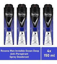Rexona Invisible Ocean Deep Sprey Erkek Deodorant 4x150 ml