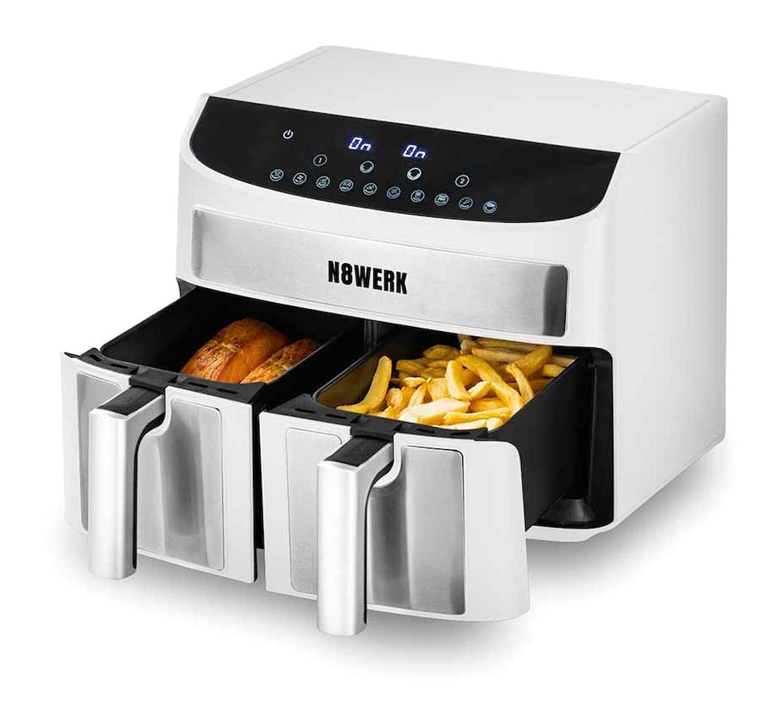 N8werk DS12121 Airfryer 7.5 lt Tek Hazneli Led Ekranlı Yağsız Sıcak Hava Fritözü Beyaz