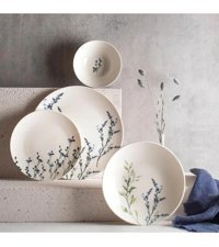 Chichi Home Lavender Pino 24 Parça 6 Kişilik Porselen Yuvarlak Yemek Takımı