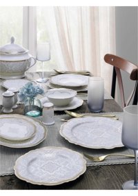 Pierre Cardin Nerissa 60 Parça 12 Kişilik Porselen Yuvarlak Yemek Takımı