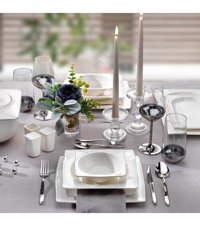 Schafer Glamor Private 60 Parça 12 Kişilik Bone China Porselen Kare Yemek Takımı