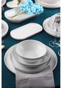 Acar Zeren 27 Parça 6 Kişilik Stoneware Yuvarlak Yemek Takımı