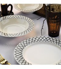 Fecra Lida 18 Parça 6 Kişilik Stoneware Yuvarlak Yemek Takımı