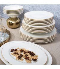Güral Porselen Harika 26 Parça 6 Kişilik Bone China Porselen Yuvarlak Yemek Takımı