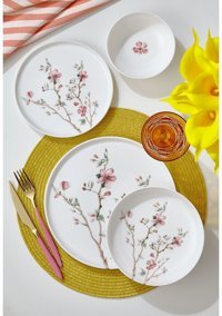 Ravello Home 9831 24 Parça 6 Kişilik Bone China Porselen Yuvarlak Yemek Takımı