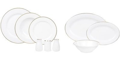 Karaca Lexi 56 Parça 12 Kişilik Bone China Porselen Yuvarlak Yemek Takımı