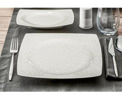 Güral Porselen 6109 62 Parça 12 Kişilik Bone China Porselen Kare Yemek Takımı