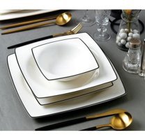 Sıla BN-103 24 Parça 6 Kişilik Porselen Kare Yemek Takımı