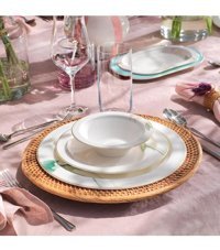 Schafer Tılsım Belle 60 Parça 12 Kişilik Bone China Porselen Yuvarlak Yemek Takımı