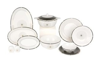 Royal Canterbury Fifth Ave 60 Parça 12 Kişilik Bone China Porselen Yuvarlak Yemek Takımı