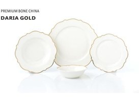Pierre Cardin Daria Gold 58 Parça 12 Kişilik Bone China Porselen Yuvarlak Yemek Takımı