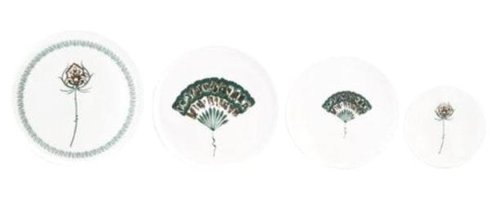 Sembol Floristic 24 Parça 6 Kişilik Desenli Bone China Porselen Yuvarlak Yemek Takımı