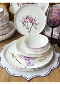 Sembol Porto 24 Parça 6 Kişilik Bone China Porselen Yuvarlak Yemek Takımı