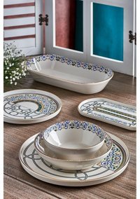 Neva N3159 27 Parça 6 Kişilik Seramik Yuvarlak Yemek Takımı