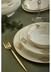 Emsan Sare 60 Parça 12 Kişilik Bone China Porselen Yuvarlak Yemek Takımı