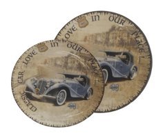Reborn Porselen Retro Car 4 Parça 1 Kişilik Porselen Yuvarlak Yemek Takımı
