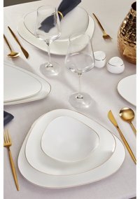 Karaca Pearl Extra 62 Parça 12 Kişilik Porselen Elips Yemek Takımı