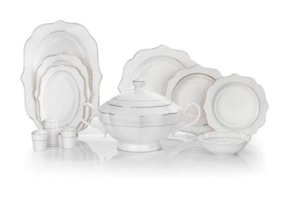 Schafer Laura 60 Parça 12 Kişilik Bone China Porselen Yuvarlak Yemek Takımı