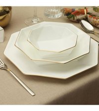 Karaca Fine Pearl Quartz Gold 62 Parça 12 Kişilik Porselen Çokgen Yemek Takımı