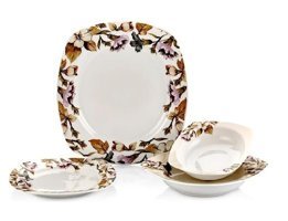 Neva N650 24 Parça 6 Kişilik Porselen Kare Yemek Takımı