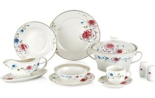 Goldmaster 85 Parça 12 Kişilik Bone China Porselen Yuvarlak Yemek Takımı