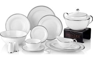 Evaliza Pagoda 100 Parça 12 Kişilik Bone China Porselen Yuvarlak Yemek Takımı