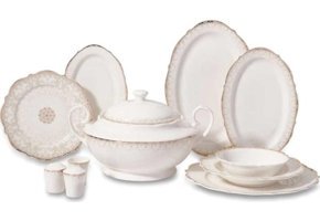 Korkmaz Eliza Collection 60 Parça 12 Kişilik Porselen Yuvarlak Yemek Takımı