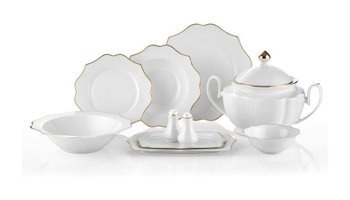 Royal London Diana Gold 60 Parça 12 Kişilik Bone China Porselen Yuvarlak Yemek Takımı
