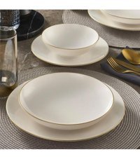 Güral Porselen Atina 16 Parça 4 Kişilik Bone China Porselen Yuvarlak Yemek Takımı