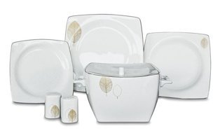 Korkmaz A8456 60 Parça 12 Kişilik Bone China Porselen Kare Yemek Takımı