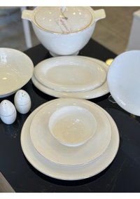 Royal London Rl01-129 60 Parça 12 Kişilik Bone China Porselen Yuvarlak Yemek Takımı