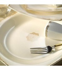 Kütahya Porselen 1139721 62 Parça 12 Kişilik Porselen Kare Yemek Takımı