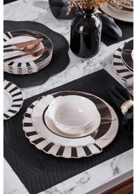 Neva N3275 24 Parça 6 Kişilik Bone China Porselen Yuvarlak Yemek Takımı