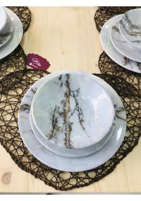 Keramika 18 Parça 6 Kişilik Stoneware Yuvarlak Yemek Takımı