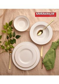 Gelincik 55 Parça 12 Kişilik Porselen Yuvarlak Yemek Takımı