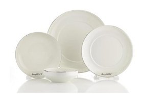 Berghoff Gem Melbourne Silver 24 Parça 6 Kişilik Bone China Porselen Yuvarlak Yemek Takımı