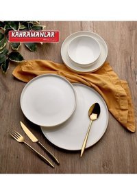 Kahramanlar 55 Parça 12 Kişilik Porselen Yuvarlak Yemek Takımı