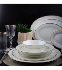 Evaliza Classic Gold 60 Parça 12 Kişilik Porselen Yuvarlak Yemek Takımı