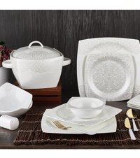 Aryıldız 45004 60 Parça 12 Kişilik Porselen Kare Yemek Takımı