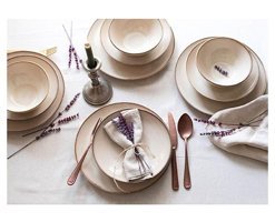 Chichi Home Sand Neo Reaktif 18 Parça 6 Kişilik Porselen Yuvarlak Yemek Takımı