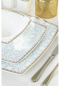 Karaca Fine Pearl Contour 62 Parça 12 Kişilik Porselen Kare Yemek Takımı