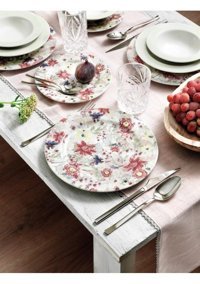 Pierre Cardin Fleur 24 Parça 6 Kişilik Bone China Porselen Yuvarlak Yemek Takımı
